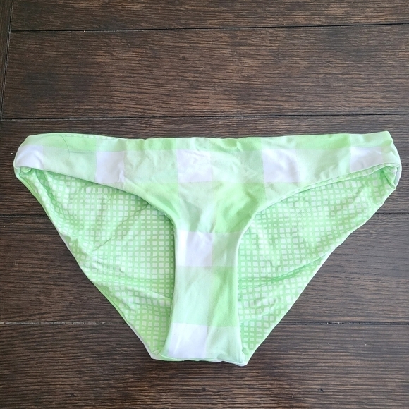 New Solid & Striped The Elle Reversible Pistachio Gingham Bikini Bottom Size M - Picture 7 of 12